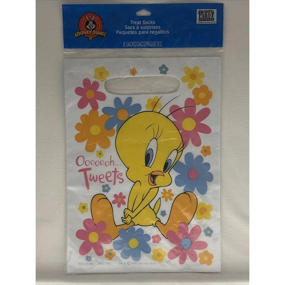 Vintage 1997 Looney Tunes Tweety Bird Treat Sacks Party Favor Bags 8ct‎ Hallmark